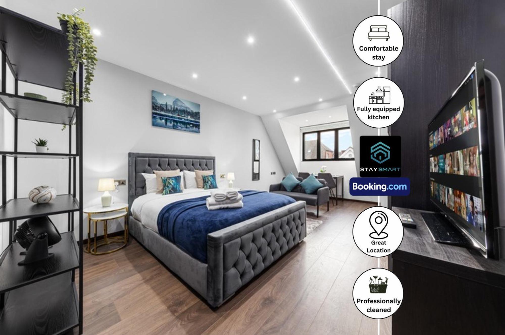 Stylish Studio Apt By Stay Smart Short Lets & Serviced Accommodation Woodstock With Free Wifi Londen Buitenkant foto